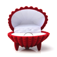 Shell Shape Velvet Ring Earrings Pendant Gift Box Jewelry Case
