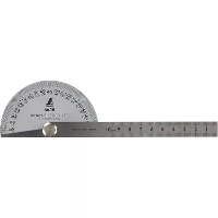 Shinwa Protractor Angle Ruler Silver 3.5 Inch Diameter 1 Degree Scale 2 Rods 6 Inch Length Precision Measurement