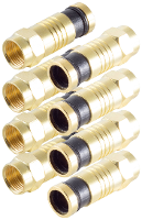 Shiverpeaks BS15 300814 F stekker Compressie, Verguld Aansluitingen: F stekker Kabeldiameter: 7.2 Mm 4 stuk(s)