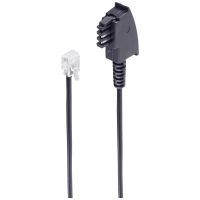 Shiverpeaks Telefoon (analoog) Aansluitkabel [1x Telefoonstekker Duitsland (TAE F)   1x RJ11 stekker 6p4c] 6 m Zwart