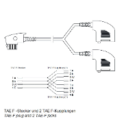 Shiverpeaks Telefoon (analoog) Adapter [1x Telefoonstekker Duitsland (TAE F)   2x Telefoonkoppeling Duitsland (TAE F)] 0.2 M Zwart