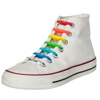 Shoeps elastische veters   14x   regenboog   sneakers/sportschoenen   geen strikken nodig