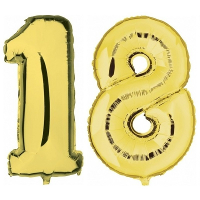 18 Jaar   gouden folie ballonnen   88 cm   leeftijd/cijfers   Leeftijd feestartikelen