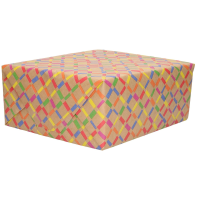 1X Inpakpapier/cadeaupapier gekleurde ruiten Urban Nature 200 x 70 cm rollen