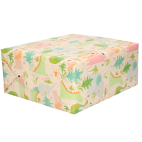 1X Inpakpapier / cadeaupapier pastel tinten jungle dieren thema 200 x 70 cm