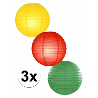 3 Ronde decoratie lampionnen Carnaval 25 cm