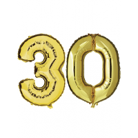 30 Jaar verjaardag   Folie ballon cijfers   goud   88 cm   versiering