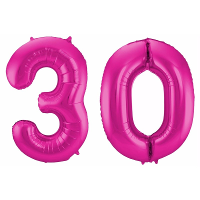 30 Jaar verjaardag   Folie ballon cijfers   roze   88 cm   versiering