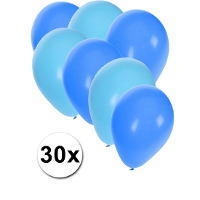 30X ballonnen   27 cm   lichtblauw / blauwe versiering
