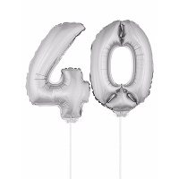40 Jaar leeftijd feestartikelen   versiering cijfers   ballonnen op stokje   van 41 cm