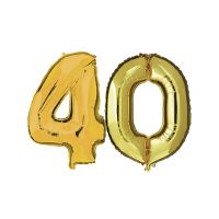 40 Jaar verjaardag   Folie ballon cijfers   goud   88 cm   versiering