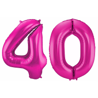 40 Jaar verjaardag   Folie ballon cijfers   roze   88 cm   versiering