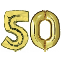 50 Jaar   gouden folie ballonnen   88 cm   leeftijd/cijfers   Leeftijd feestartikelen