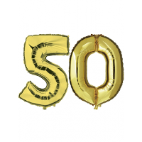 50 Jaar verjaardag   Folie ballon cijfers   goud   88 cm   versiering