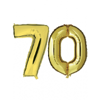 70 Jaar verjaardag   Folie ballon cijfers   goud   88 cm   versiering