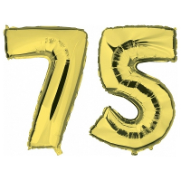75 Jaar   gouden folie ballonnen   88 cm   leeftijd/cijfers   Leeftijd feestartikelen