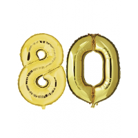 80 Jaar verjaardag   Folie ballon cijfers   goud   88 cm   versiering