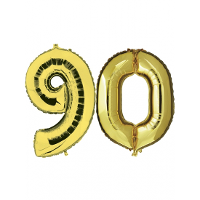 90 Jaar verjaardag   Folie ballon cijfers   goud   88 cm   versiering