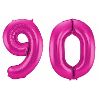 90 Jaar verjaardag   Folie ballon cijfers   roze   88 cm   versiering