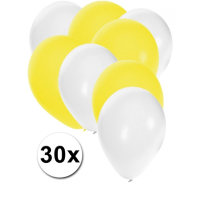 Shoppartners Ballonnen   30x wit en geel