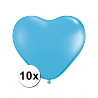 Ballonnen   Hartjes   lichtblauw   15 cm   10 stuks
