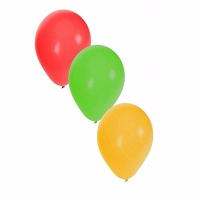 Ballonnen rood/geel/groen   15x stuks   Carnaval thema kleuren   feestartikelen