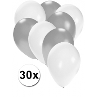 Ballonnetjes zilver en wit