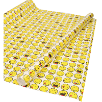 Cadeaupapier   3x   met smile emoticons   150 x 70 cm   inpakpapier   rol kadopapier   emoji   smile