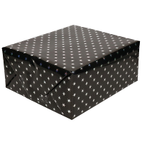 Cadeaupapier   zwart met sterren   150 x 70 cm   inpakpapier   rol kadopapier   Kerst