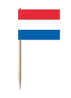Cocktailprikkers vlag Nederland   50x stuks   mini vlaggetjes Holland   hapjes prikkertjes