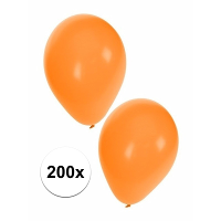 Feest ballonnen   oranje   200x stuks   ca. 27 Cm   verjaardag versiering