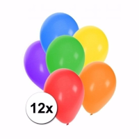 Gekleurde ballonnen   12x stuks   latex   party versiering   27 cm