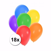 Gekleurde ballonnen   18x stuks   latex   party versiering   27 cm
