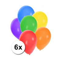 Gekleurde ballonnen   6x stuks   latex   party versiering   27 cm
