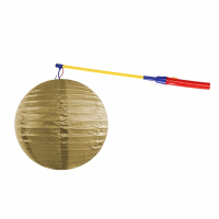 Shoppartners Gouden lampion   35 cm   met lampionstokje