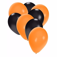 Halloween kleuren ballonnen   30x stuks   zwart/oranje   versiering
