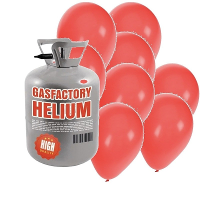 Helium tankje   met 30x stuks ballonnen   Rood   Heliumgas