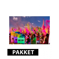 Shoppartners Holi poeder pakket   groen paars rood