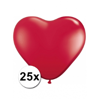 Shoppartners HSP Hartjes ballonnen   rood   25x stuks   ballon   25 cm   Valentijnsdag