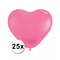 Shoppartners HSP Hartjes ballonnen   roze   25x   ballon   25 cm