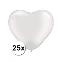 Shoppartners HSP Hartjes ballonnen   wit   25x   ballon   25 cm