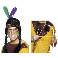 Indianen accessoires verkleedset   hoofdband   en pijl en boog   volwassenen