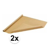 Inpakpapier/cadeaupapier   2x   500 x 70 cm   bruin