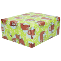Inpakpapier/cadeaupapier   groen   luiaard print   200 x 70 cm   1 rol