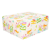 Inpakpapier/cadeaupapier Happy Birthday   200 x 70 cm   op rol   Kadopapier