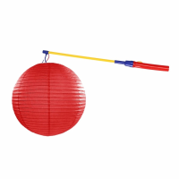 Shoppartners Lampion   35 cm   Rood   Inclusief lampionstokje