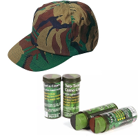 Leger Soldaten accessoires verkleedset   camouflage petje   en schmink   volwassenen