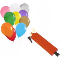 Pakket met 100x ballonnen   mix kleuren   met ballonnenpomp van 24 cm   Feestversiering