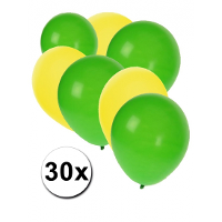 Shoppartners Party Ballonnen   30x stuks   groen geel   latex   27 cm   versiering