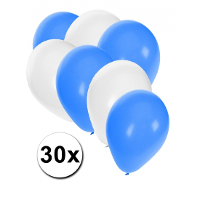 Shoppartners Party Ballonnen   30x stuks   in Griekse vlag kleuren   landen versiering   Griekenland